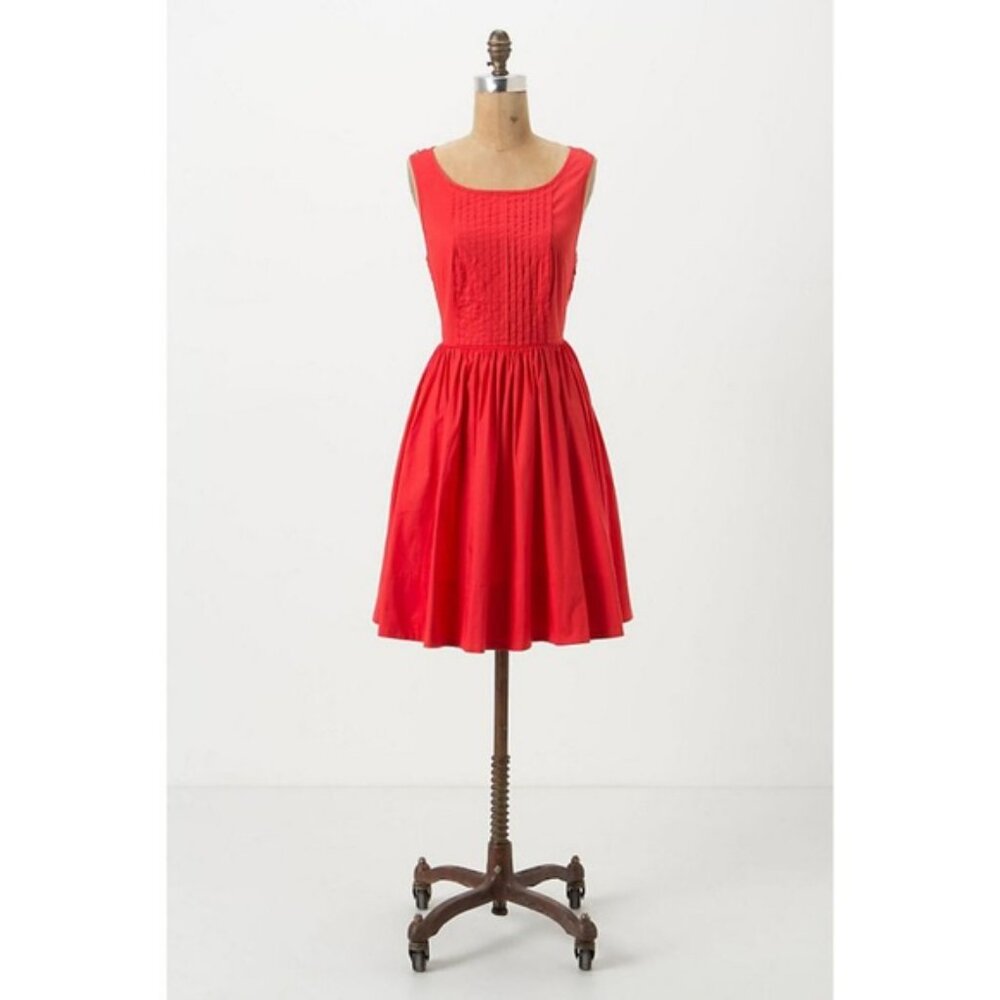 🪸 Anthropologie Coral Midi with Lace Back & Pockets 🪸